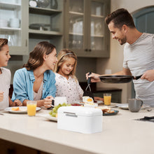 Lade das Bild in den Galerie-Viewer, Brotkasten aus Metall, Brot Lange Aufbewahren, Retro Brot Box, Brotaufbewahrungsbox mit Deckel(Weiß-30cm)