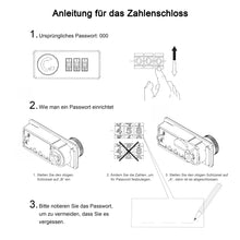 Lade das Bild in den Galerie-Viewer, Geldkassette mit münzzählbrett, 20 * 16 * 8.5 CM, Kasse Abschließbar, Cash Box Groß, Spardose, Geld organizer (Zahlenschloss-20cm)