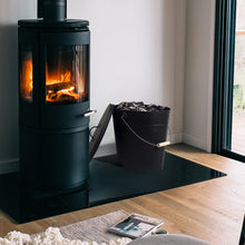 Lade das Bild in den Galerie-Viewer, schwarz Ascheeimer mit Deckel und Schaufel, Stahl, 15L