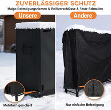 Lade das Bild in den Galerie-Viewer, Kaminholzregal Außen Metall, Brennholzregal mit Abdeckung | Holzunterstand für Garten und Terrasse, Brennholzregal, Holzstapelhilfe