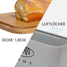 Lade das Bild in den Galerie-Viewer, Brotbox mit Deckel, Großer Knäckebrot Box aus Metall, Brotaufbewahrungsbox , Brot,Kekse Lange Aufbewahren und Trocken Halten( Grau-30cm)