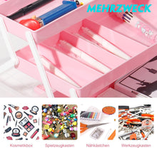 Lade das Bild in den Galerie-Viewer, Aufbewahrungsbox mit fächern, Sortierboxen, Nähkasten, Bastelkoffer leer, Medicine Organizer Box, Angelkoffer, Aufbewahrung for Kleinteile, Haargummi (Rosa-31,5cm)