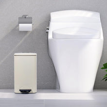 Lade das Bild in den Galerie-Viewer, Kosmetikeimer 8L, Mülleimer bad, Badmülleimer mit Deckel, (Soft Close) Tretmülleimer aus Metall für Badezimmer, WC, Schlafzimmer (Beige, 24 x 19,5 x 33 cm)