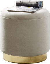 Lade das Bild in den Galerie-Viewer, Hocker Zylindrischer Samthocker Sitzhocker mit Stauraum rund, Polsterhocker kleiner,Fußbank Hocker ,Maximale Belastung 150kg,Größe 37x37x41.5cm