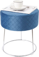 Lade das Bild in den Galerie-Viewer, Runder Velvet Hocker,Gittermaster Sitzhocker,Polsterhocker,Footrest Stool Ottoman