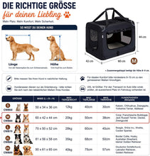 Lade das Bild in den Galerie-Viewer, Hundebox Faltbar Hundetransportbox, robust Transportbox für Hund & Katze Groß Hundetasche Auto Haustiertransportbox für Unterwegs & Zuhause Schwarz