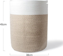 Lade das Bild in den Galerie-Viewer, Geflochtener Baumwollkorb 45L (H45cm, Ø38cm), Aufbewahrungskorb für Spielzeug
