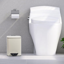 Lade das Bild in den Galerie-Viewer, Kosmetikeimer 6L, Mülleimer bad, Badmülleimer mit Deckel, (Soft Close) Tretmülleimer aus Metall für Badezimmer, WC, Schlafzimmer (Beige, 24 x 19,5 x 25 cm)