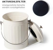 Lade das Bild in den Galerie-Viewer, Biomülleimer Küche 5,5L mit Deckel & Sieb – Geruchsdicht, Spülmaschinenfest – Bioabfallbehälter für Biomüll