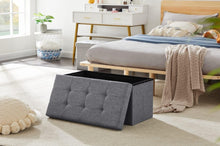 Lade das Bild in den Galerie-Viewer, Sitzbank, Sitzhocker, Fußhocker, Sitztruhe faltbar 76 x 38 x 38 cm(Leinen)