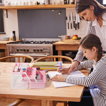 Lade das Bild in den Galerie-Viewer, Aufbewahrungsbox mit fächern, Sortierboxen, Nähkasten, Bastelkoffer leer, Medicine Organizer Box, Angelkoffer, Aufbewahrung for Kleinteile, Haargummi (Rosa-31,5cm)