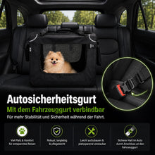 Lade das Bild in den Galerie-Viewer, Hundebox Faltbar Hundetransportbox, robust Transportbox für Hund & Katze Groß Hundetasche Auto Haustiertransportbox für Unterwegs & Zuhause Schwarz