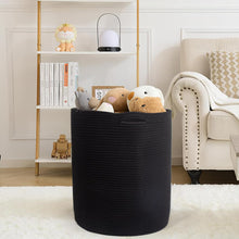 Lade das Bild in den Galerie-Viewer, Geflochtener Baumwollkorb 45L (H45cm, Ø38cm), Aufbewahrungskorb für Spielzeug