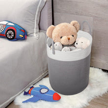 Lade das Bild in den Galerie-Viewer, D38*H50 Waschekorb aus Baumwolle mit Griffen (Grau)