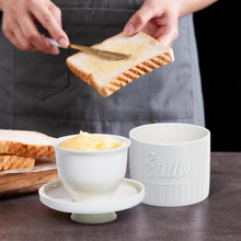 Lade das Bild in den Galerie-Viewer, Butterglocke, Butterdose Keramik, Französische Butterdose, Porzellan Butterglas für frische und streichfähige Butter (Weiß)
