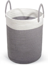 Lade das Bild in den Galerie-Viewer, D38*H50 Waschekorb aus Baumwolle mit Griffen (Grau)