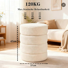 Lade das Bild in den Galerie-Viewer, Teddy Hocker mit Stauraum - Runder Sitzhocker(37*47H)