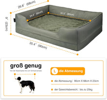 Lade das Bild in den Galerie-Viewer, Orthopädisches Hundebett für mittelgroße & grosse Hunde, dickes & waschbares Hundekissen, ergonomisches Hundebetten mit abnehmbarem Bezug, kratzfestes & wasserdichtes Hundekorb