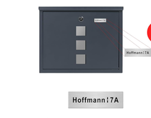 Lade das Bild in den Galerie-Viewer, Briefkasten mit Edelstahl Namensschild Anthrazit Wandbriefkasten Postkasten inkl. 4 Schlüsseln,9.5 x 35 x 28 cm