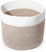 Lade das Bild in den Galerie-Viewer, Wäschekorb aus Baumwolle mit Griffen, Aufbewahrungskorb Geflochten, Laundry Baskets, Korb Aufbewahrung für decken, spielzeug, kuscheltier,Kleidung