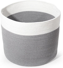 Lade das Bild in den Galerie-Viewer, Wäschekorb aus Baumwolle mit Griffen, Aufbewahrungskorb Geflochten, Laundry Baskets, Korb Aufbewahrung für decken, spielzeug, kuscheltier,Kleidung