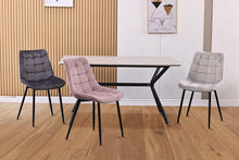 Lade das Bild in den Galerie-Viewer, Esszimmerstühle Stühle 2er Set Esstisch Stühle Küchenstühle Essstühle Esszimmer Stuhl Polsterstuhl mit Rückenlehne Metallbeine für Esszimmer Wohnzimmer Küche (Rosa-Smat, Breit)