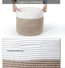 Lade das Bild in den Galerie-Viewer, D40*H34cm Wäschekorb aus Baumwolle mit Griffen(Braun)