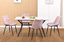 Lade das Bild in den Galerie-Viewer, Esszimmerstühle Stühle 2er Set Esstisch Stühle Küchenstühle Essstühle Esszimmer Stuhl Polsterstuhl mit Rückenlehne Metallbeine für Esszimmer Wohnzimmer Küche (Rosa-Smat, Breit)