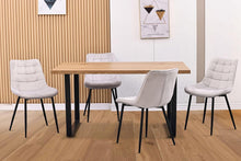 Lade das Bild in den Galerie-Viewer, Zedelmaier Esszimmerstühle Stühle 2er Set Esstisch Stühle Küchenstühle Essstühle Esszimmer Stuhl Polsterstuhl mit Rückenlehne Metallbeine für Esszimmer Wohnzimmer Küche (Hellgrau-Smat, Breit)