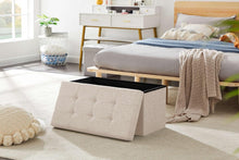 Lade das Bild in den Galerie-Viewer, Sitzbank, Sitzhocker, Fußhocker, Sitztruhe faltbar 76 x 38 x 38 cm(Leinen)