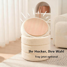 Lade das Bild in den Galerie-Viewer, Teddy Hocker mit Stauraum - Runder Sitzhocker(37*47H)