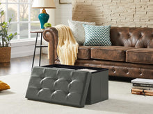 Lade das Bild in den Galerie-Viewer, Sitzbank, Sitzhocker, Fußhocker, Sitztruhe faltbar 76 x 38 cm(Kunstleder)