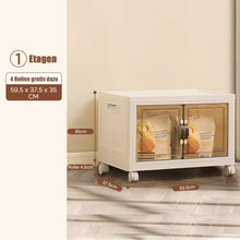 Lade das Bild in den Galerie-Viewer, 60L x 1, Faltbare Aufbewahrungsbox mit Deckel,Aufbewahrungsregal mit boxen,Stapelboxen,Kunststoffbox mit Türen