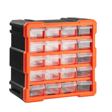 Lade das Bild in den Galerie-Viewer, Sortierbox Sortimentskasten Kleinteile Organizer mit Schubladen, geeignet für die Wandmontage, Kleinteilemagazin für die Werkstatt, Büro oder zu Hause (Orange)