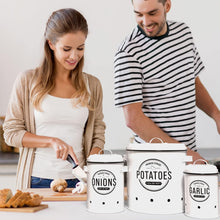 Lade das Bild in den Galerie-Viewer, Kartoffel Vorratsdosen Set, Kartoffeltopf im Retro Zwiebeltopf, Vorratsbehälter aus Metall, Kann Kartoffeln für eine Lange Zeit lagern