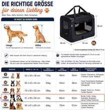 Lade das Bild in den Galerie-Viewer, Hundebox Faltbar Hundetransportbox, robust Transportbox für Hund & Katze Groß Hundetasche Auto Haustiertransportbox für Unterwegs & Zuhause Schwarz