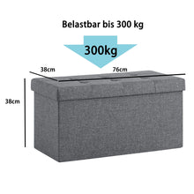 Lade das Bild in den Galerie-Viewer, Sitzbank, Sitzhocker, Fußhocker, Sitztruhe faltbar 76 x 38 x 38 cm(Leinen)