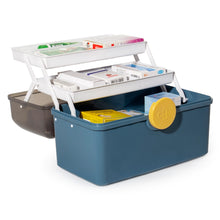 Lade das Bild in den Galerie-Viewer, Medikamenten Aufbewahrung, Medizinbox, Hausapotheke Box, Apothekenbox, Medizinkoffer Groß (BLUE-34cm)