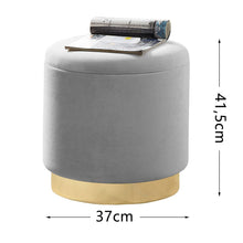 Lade das Bild in den Galerie-Viewer, Hocker Zylindrischer Samthocker Sitzhocker mit Stauraum rund, Polsterhocker kleiner,Fußbank Hocker ,Maximale Belastung 150kg,Größe 37x37x41.5cm