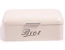 Lade das Bild in den Galerie-Viewer, Brotbox  mit Deckel, Großer Knäckebrot Box aus Metall, Brot und Kekse Lange Aufbewahren und Trocken Halten, Retro Design 43cm*23cm*17cm (Beige)