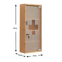 Lade das Bild in den Galerie-Viewer, Medizinschränke,Medikamentenschrank aus Bambus, Arzneischrank mit 2 zwei Schlüsseln, Apothekerschrank mit satiniertem gehärtetem Glas(4 Schichten)