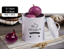 Lade das Bild in den Galerie-Viewer, Kartoffel Vorratsdosen Set, Kartoffeltopf im Retro Zwiebeltopf, Vorratsbehälter aus Metall, Kann Kartoffeln für eine Lange Zeit lagern