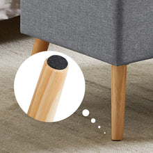 Lade das Bild in den Galerie-Viewer, Sitztruhe Sitzhocker Fußhocker mit Stauraum LeinenDeckel und Holzfüßen, 43L /Max. Tragfähigkeit 300kg 79,5 x 39,5 x 40 cm grau