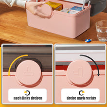 Lade das Bild in den Galerie-Viewer, Medikamenten Aufbewahrung, Medizinbox, Hausapotheke Box, Apothekenbox, Medizinkoffer Groß (PINK-34cm)