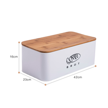 Lade das Bild in den Galerie-Viewer, Brotbox mit Deckel, Großer Knäckebrot Box aus Metall, Brotaufbewahrungsbox , Brot,Kekse Lange Aufbewahren und Trocken Halten(Weiß-42cm)