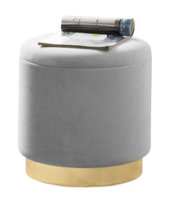 Lade das Bild in den Galerie-Viewer, Hocker Zylindrischer Samthocker Sitzhocker mit Stauraum rund, Polsterhocker kleiner,Fußbank Hocker ,Maximale Belastung 150kg,Größe 37x37x41.5cm