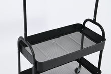 Lade das Bild in den Galerie-Viewer, Kleiderständer auf Rollen,Kleiderstange mit2Korbböden,2Kunststoffbügel«, (RT152BK), Geeignet für Schlafzimmer, Wohnzimmer, Flur zu Hause und das Büro