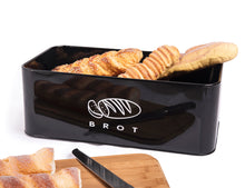 Lade das Bild in den Galerie-Viewer, Brotkasten mit Deckel, Großer Knäckebrot Box aus Metall, Brotaufbewahrungsbox , Brot,Kekse Lange Aufbewahren und Trocken Halten(42cm)