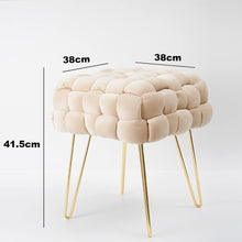 Lade das Bild in den Galerie-Viewer, Moderner Velvet SitzBank, Quadratisch Ottoman-Fußhocker