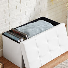 Lade das Bild in den Galerie-Viewer, Sitzbank, Sitzhocker, Fußhocker, Sitztruhe faltbar 76 x 38 cm(Kunstleder)